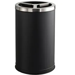 Mülltrennsystem Orgavente STATION schwarz 3x 35L aus beschichtetem Stahl, schwarz-Edelstahl