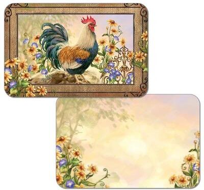 Counterart Reversible Wipe-clean Plastic Placemats Set of 4 - Country Charm