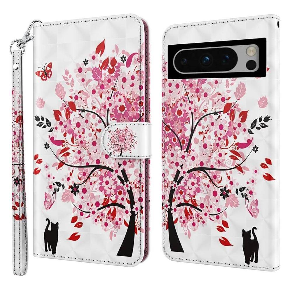 Cover-Discount Google Pixel 8 Pro - Etui Glitzer Effekt Baum rosa (Google Pixel 8 Pro) (660144776E)