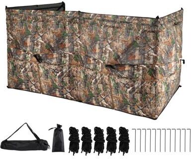 Costway See-Through Hunting Blind Panel with Dog Door Pop up Waterflow Blind for 1-3 People