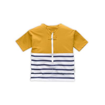 Floatee - Das Anti-Ertrinken T-Shirt für Kinder mit UV-Schutz, gelb - Gr. 104 | Kurzarm T-Shirt Komplettset