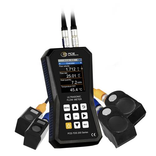 PCE Instruments Ultraschall-Durchflussmessgerät PCE-TDS 200 SM mit Durchflusssensoren Rohrgröße: 20-108mm / 50-700mm