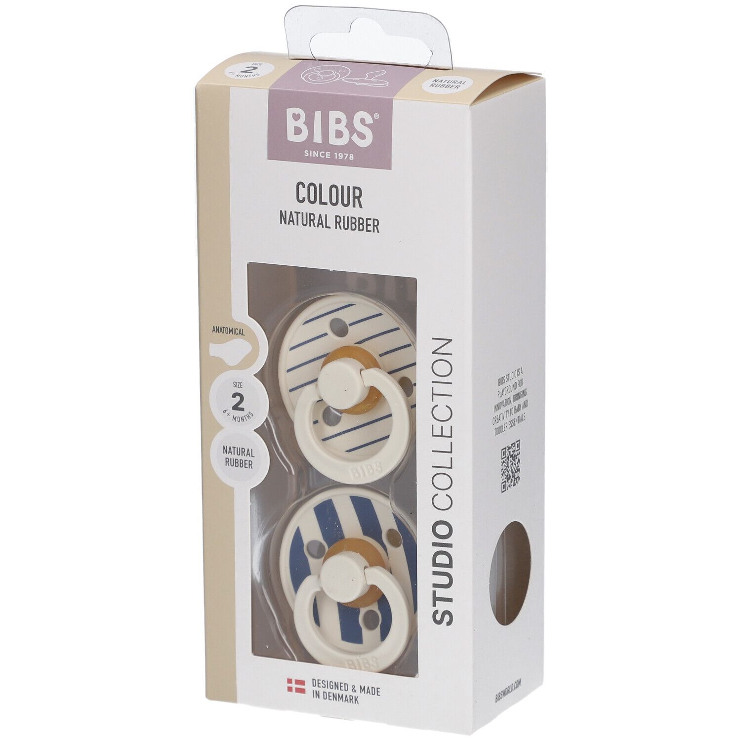 Bibs 2 - Anatomic Studio Duo Pin Steel Blue St Schnullerkette