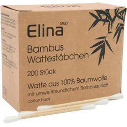 Wattestäbchen Bambus 200er Papierschachtel weiche gebrauchsfertige Wattestäbchen