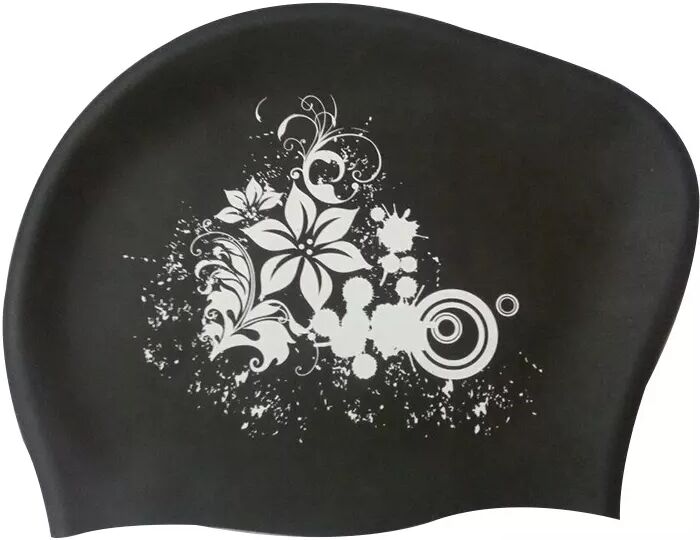 INF Badekappe für langes Haar Silikon Schwarz / Weiß