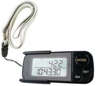 Smart Shopping Spot ActiveStride 3D Pedometer Step Counter With LCD Display Clip & Lanyard black