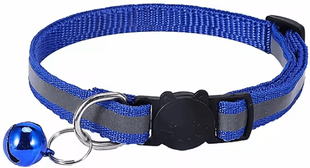 Inspire Curations GlowSafe Reflective Breakaway Cat Collar With Bell blue 1pc