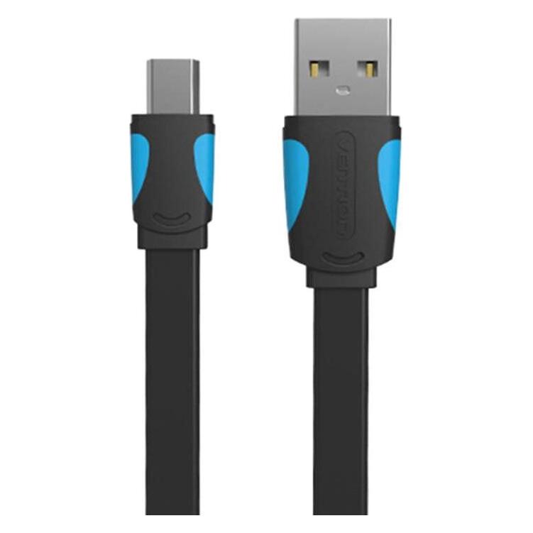 Vention Flat USB 2.0 A to Mini 5-pin cable VAS-A14-B050 0.5m Black (0.50 m, USB 2.0) (VAS-A14-B050)
