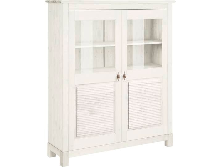 Highboard OTTO HOME Rauna , weiß, B:111,6cm H:135,7cm T:38cm, Sideboards, Highboard, Vitrine, Breite 111,6 cm, aus massiver Kiefer