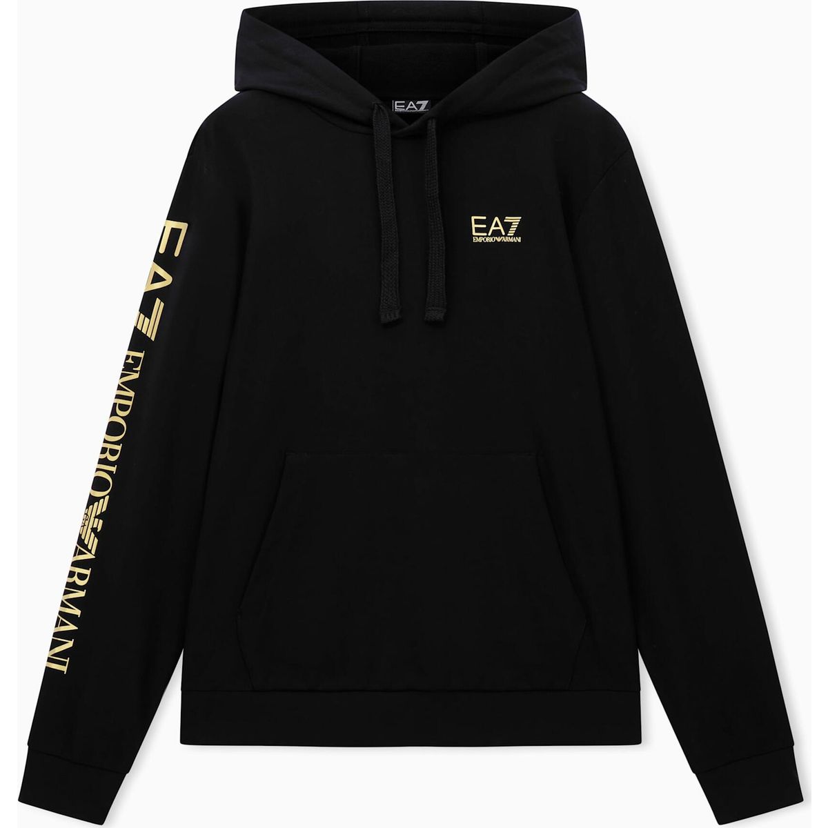 EA7 Train Logo Series M Hoodie RN Extended Logo CC - Train Logo Series M Hoodie RN Extended Logo CC black / gold (MC004) 3XL 7M000569 AF13512-MC004-3XL