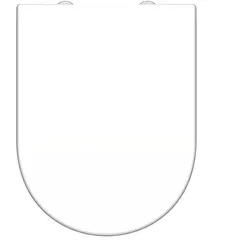 Schütte WC Sitz D Form, Duroplast Toilettendeckel mit Absenkautomatik und Schnellverschluss, Klobrille, Toilettensitz in Weiß