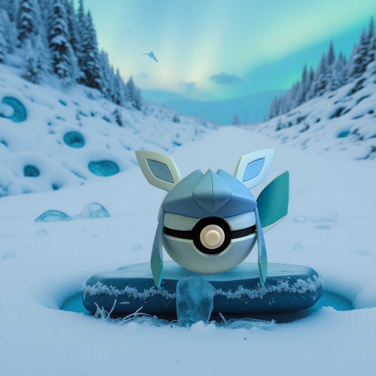 Glaceon Collectible 3D-Geprinte Decoratie voor Fans