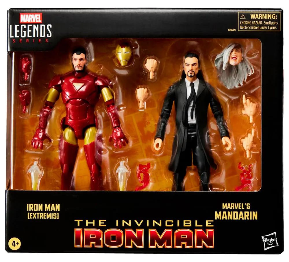 Hasbro Marvel The Invincible Iron Man, Iron Man Extremis & Marvel's Mandarin actiefiguren, 2 stuks, 15 cm