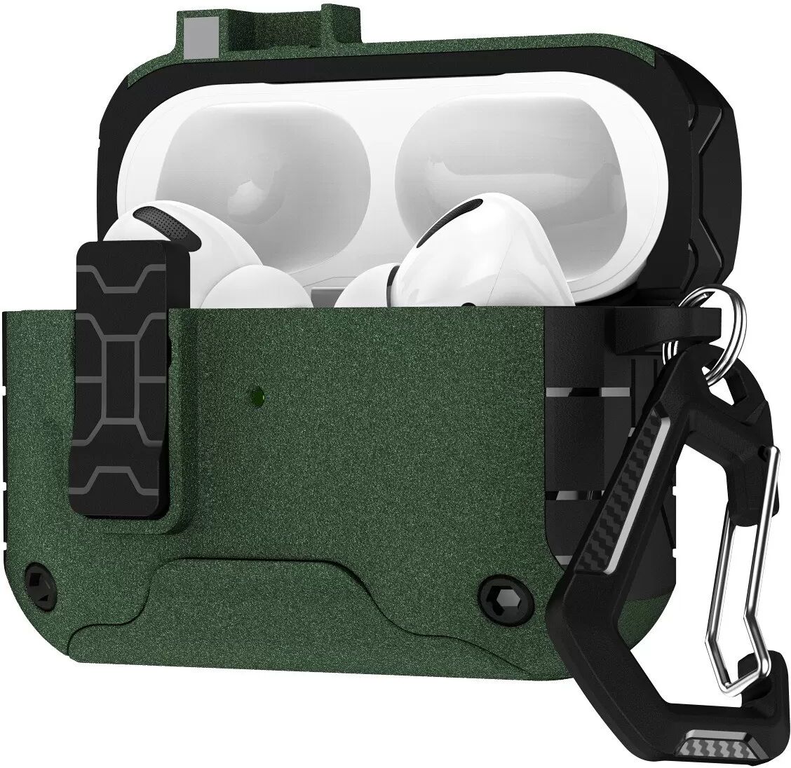 INF Étui de protection compatible avec AirPods 4 - TPU+PC, magnétique, support de charge sans fil Vert