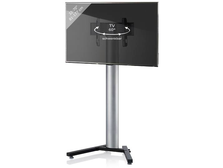 Wohnzimmertisch VCM TV Fernseh Ständer Standfuß Alu Stadino Maxi , silber, B:90cm T:72cm, Regale
