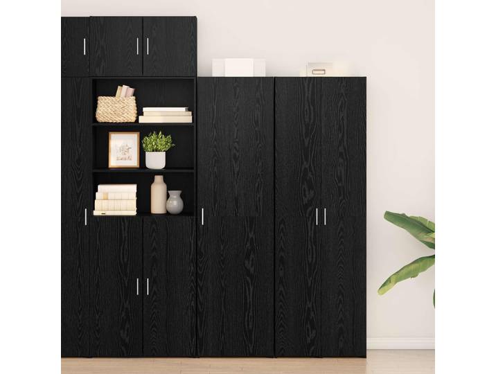 vidaXL Meuble haut noir imitation chêne\, 50 x 42\,5 x 185 cm