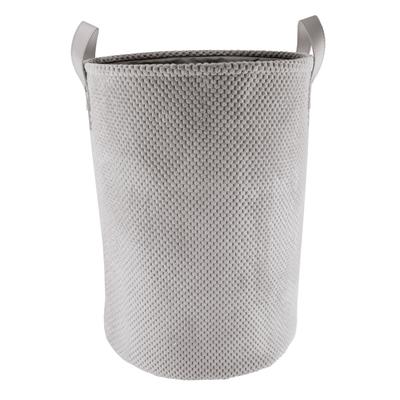 Wäschesack KLEINE WOLKE "Roy", grau (platinfarben), B:35cm H:46cm T:35cm Ø:35cm, Polyester, Wäschesammler, in verschiedenen Farben und Größen erhältlich