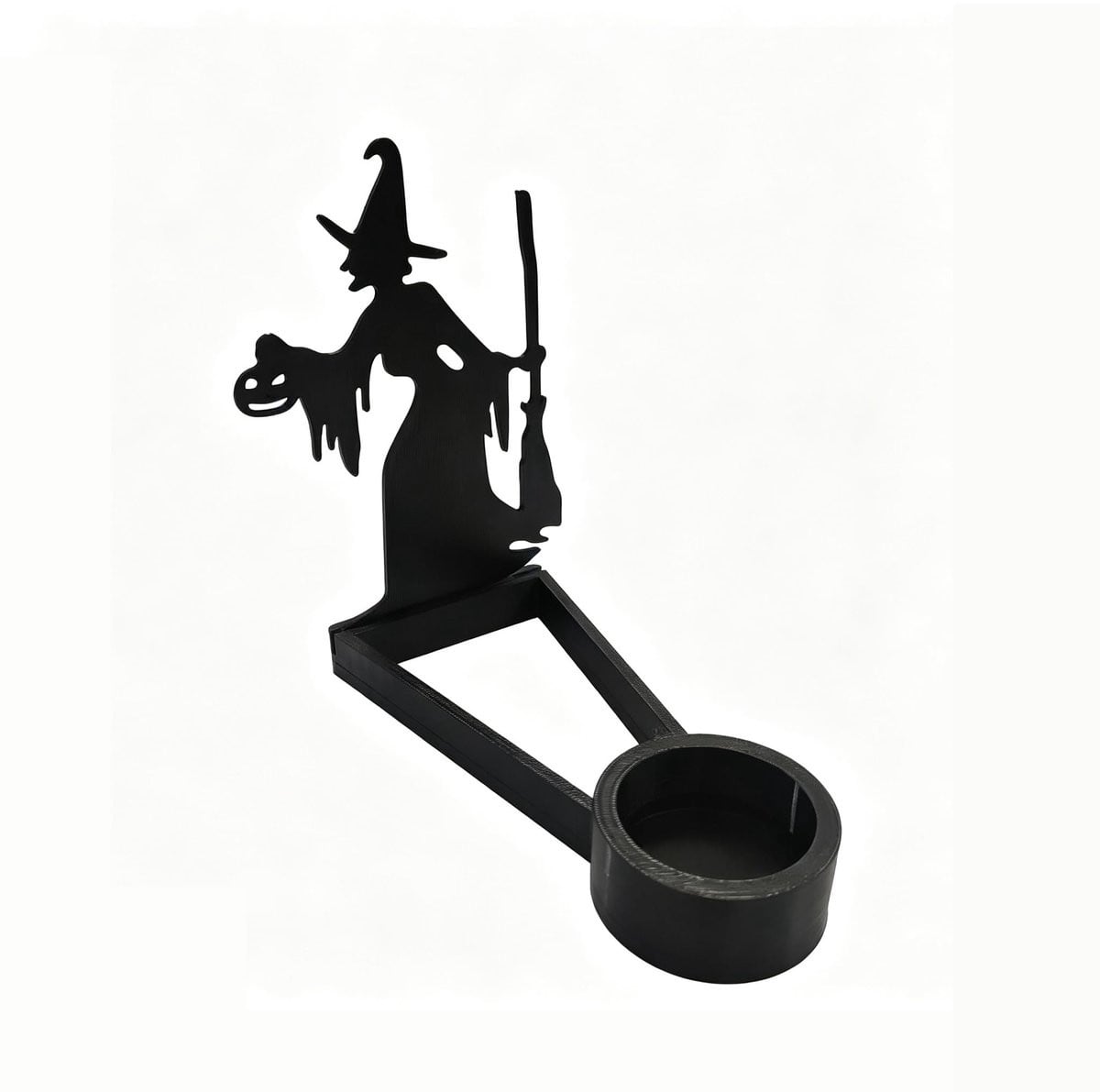 Solidchoice Halloween Kaarsenhouder met Heksensilhouet voor Decoratie