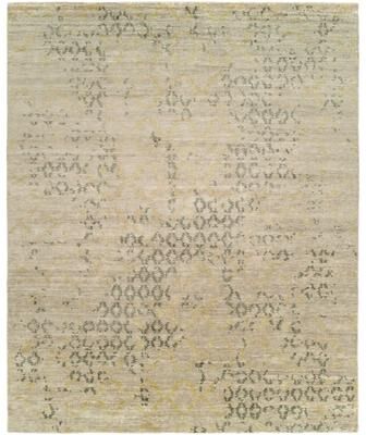 KALATY Modern Beige Hand-Knotted Viscose Area Rug