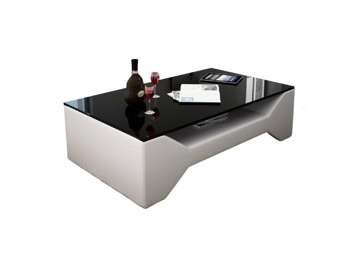 JVmoebel Couchtisch Eleganter Designer Couchtisch aus Leder und Glas, Made in Europa