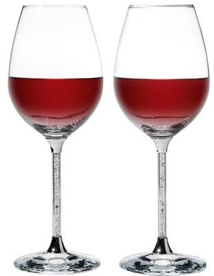 Matashi Crystal Wine Glasses Set of 2, 18.5 oz - Lead-Free Clear Crystal Filled Glassware - Wedding & Celebration Drinkware