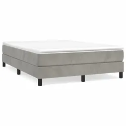 vidaXL Bettgestell ohne Matratze Hellgrau 140x200 cm Samt