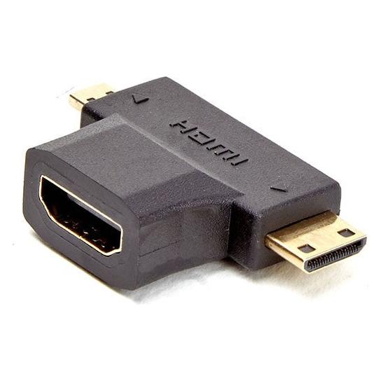 D2 Diffusion Adaptateur compatible Micro HDMI mâle (Type D) et Mini HDMI mâle (Type C) vers HDMI femelle (Type A) (HDMI) (D2ADPMICROMINIHDMI)