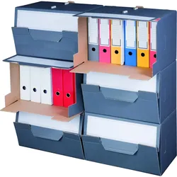 smartboxpro 10 x SBP-ARCHIVBOX FÜR ORDNER M. Klappd.,504x325x305mm, wiederverschließbar, anthrazit