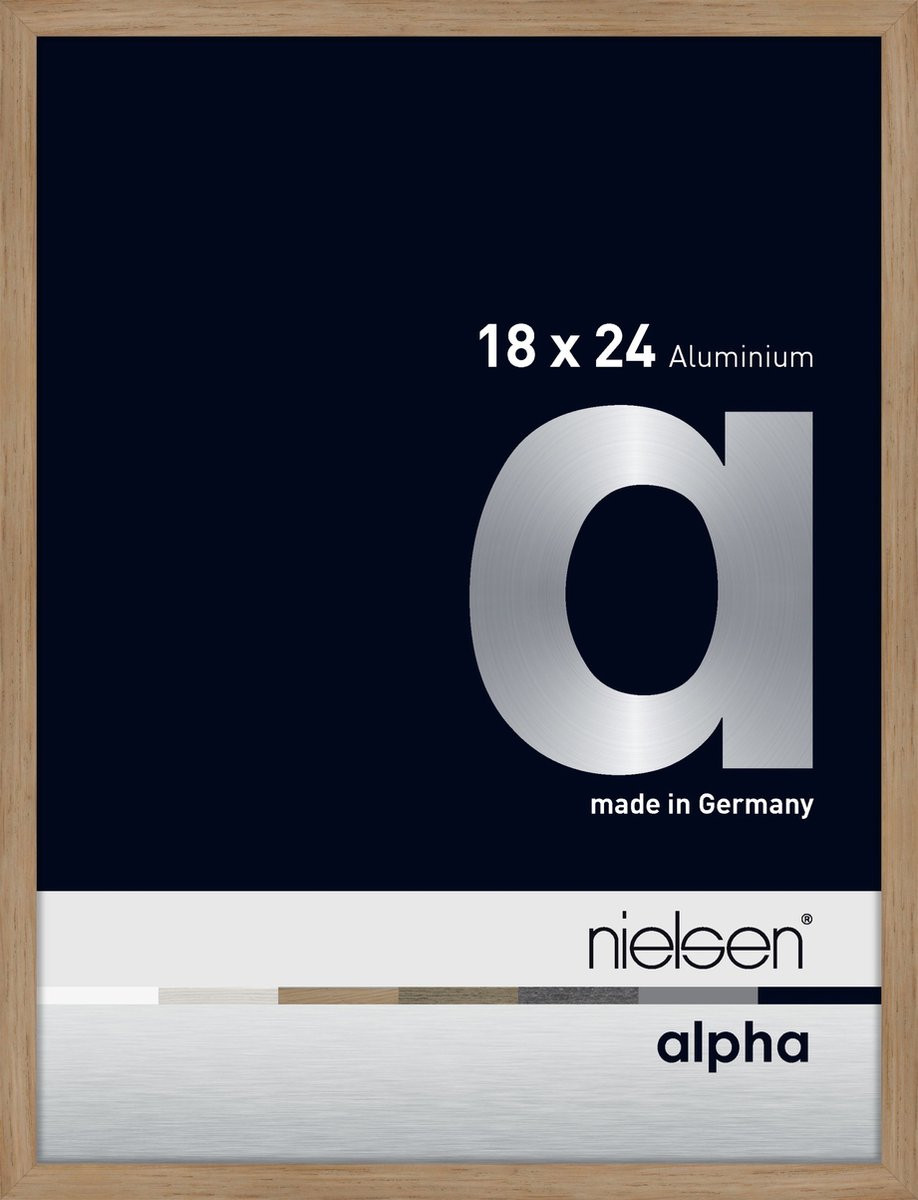 Nielsen Alpha Aluminium Fotolijst Oak 18x24cm van Nielsen Design