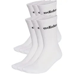 6er Pack adidas Performance Linear Cushioned Crew Socken JL6096 - white/black 31-33