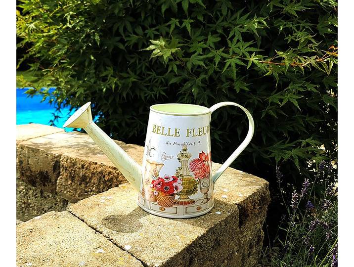 Cache-pot arrosoir Fleur haute 30 x 15 x 13cm Beige