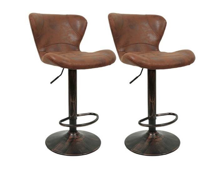 Amiremplie TABOURET DE BAR Ensemble de 2 chaises de bar de style industriel rétro 47.5*34*88-109cm (marron)