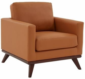 LeisureMod Chester Modern Leather Mesh Armchair Solid Birch Wood Frame Contemporary Accent Chair Living Room Lounge - 33.46