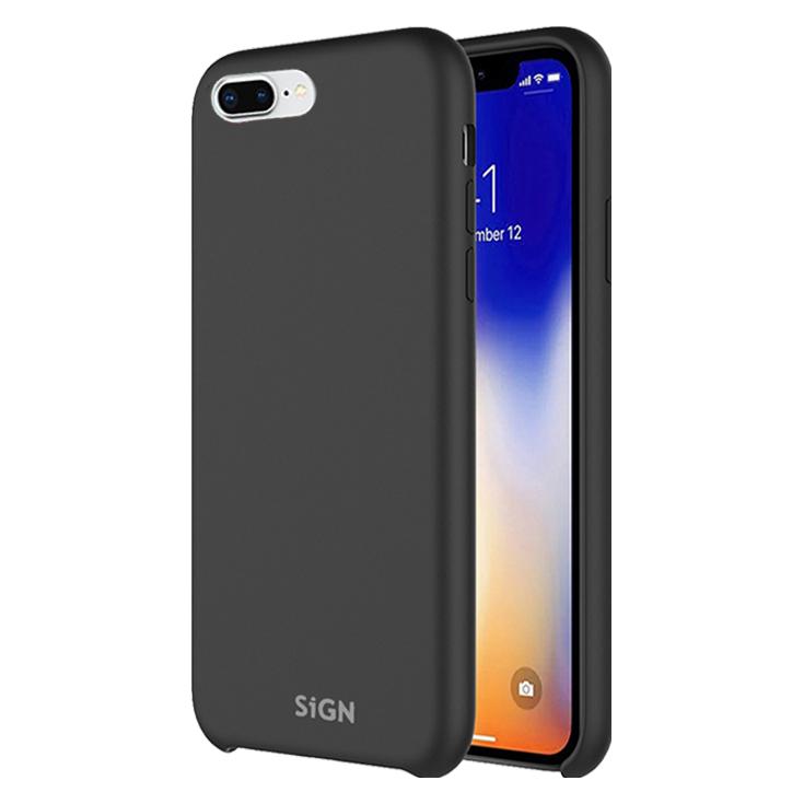 SIGN Liquid Silicone Case for iPhone 7 & 8 Plus - Black (Apple iPhone 7 Plus, Apple iPhone 8 Plus) (SN-SIL78PBLK)