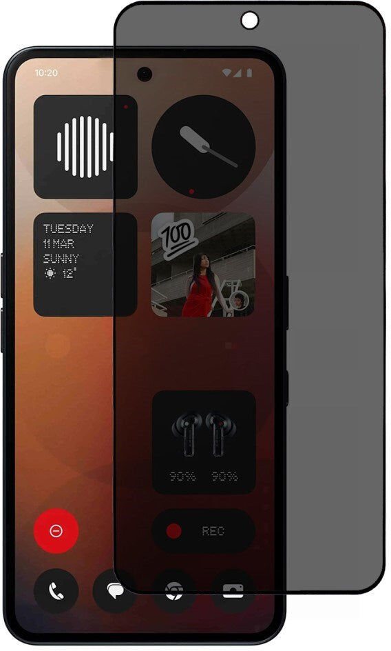 INCOVER Nothing Phone (3a) / (3a) Pro - Full Fit Hærdet Skærmbeskyttelsesglas - Privacy Funktion - Gennemsigtig