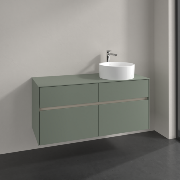 Villeroy und Boch Collaro Waschtischunterschrank C04300AF 120x54,8x50cm, Waschtisch rechts, soft green