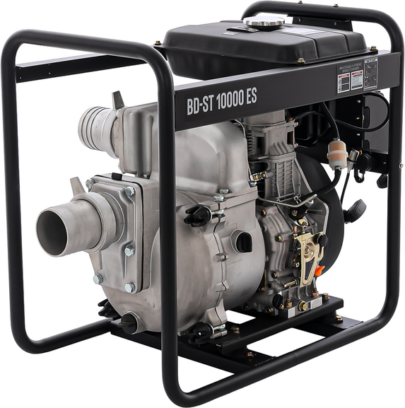 BlackStone BD-ST 10000ES - Motopompa diesel per acque nere sporche - Raccordi 100 mm