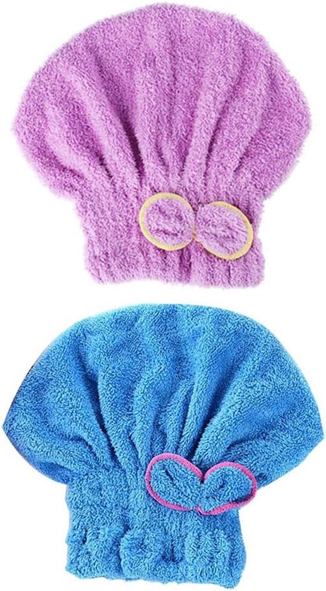 2 Stuks Microvezel Haar Drogen Handdoeken Ultra Absorberende Haar Turban voor Volwassenen