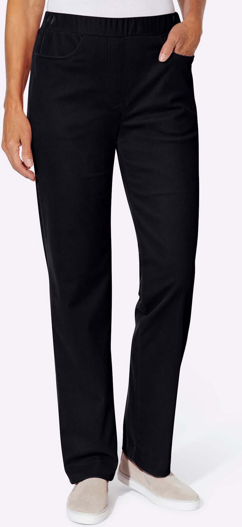 Samthose CLASSIC BASICS, Damen, Gr. 52, Normalgrössen, marine, 80% Polyester, 20% Polyamid, unifarben, Hosen Samthose marine 52, Normalgrössen