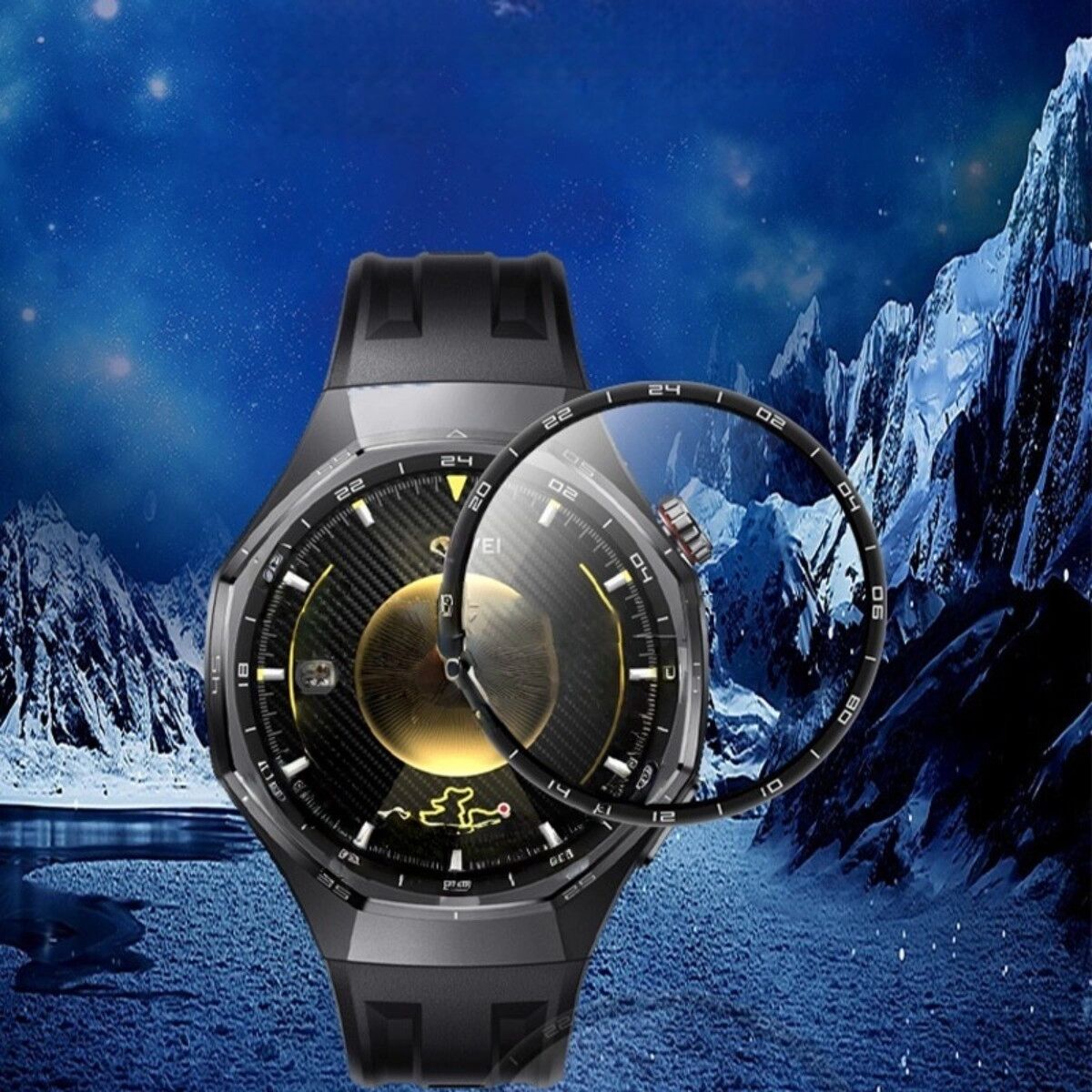 INF 3D Gebogene Vollbild-Schutzfolie kompatibel mit Huawei Watch GT6 46mm - 2er Pack