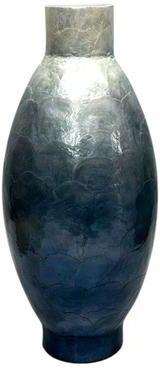 Sagebrook Home Wood Shell Decorative Vase Modern Coastal Design Contemporary Accents