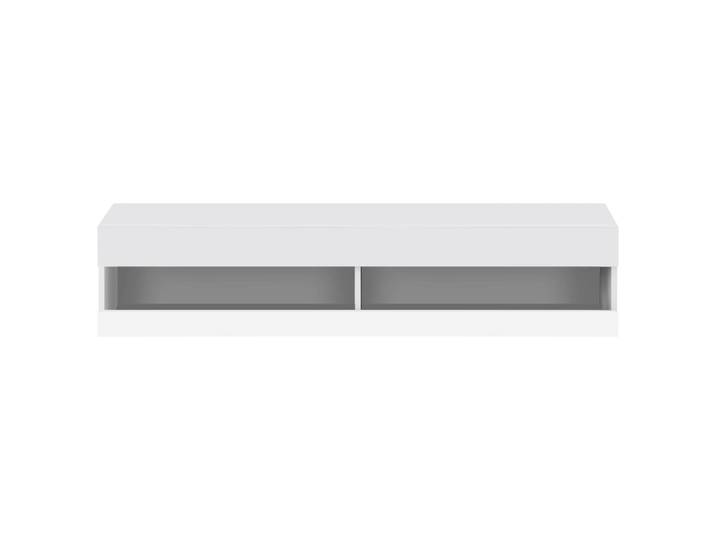 Meuble tv mural led avec rangement 140 cm blanc