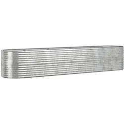 Helloshop26 - Hochbeet für Pflanzen Blumen Terrasse Garten pulverbeschichteter Stahl silber 02_0039691