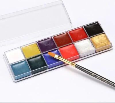 Uplift Essentials 12 Color Professional Face & Body Art Palette Multi Purpose Drama & Costume Makeup 12 Color Professional Face & Body Art Palette Multi Purpose Drama & Costume Makeup