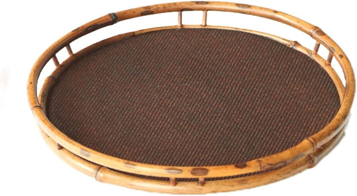 Gevlochten dienblad in natuurlijke kleur, handgemaakt decoratief dienblad, B: 24 cm, D: 2 cm