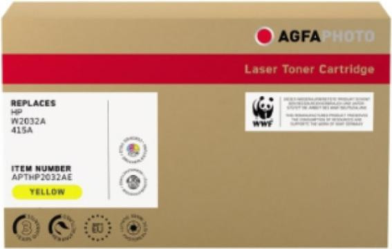 AgfaPhoto tonercartridge APTHP2032AE compatibel met HP W2032A, geel