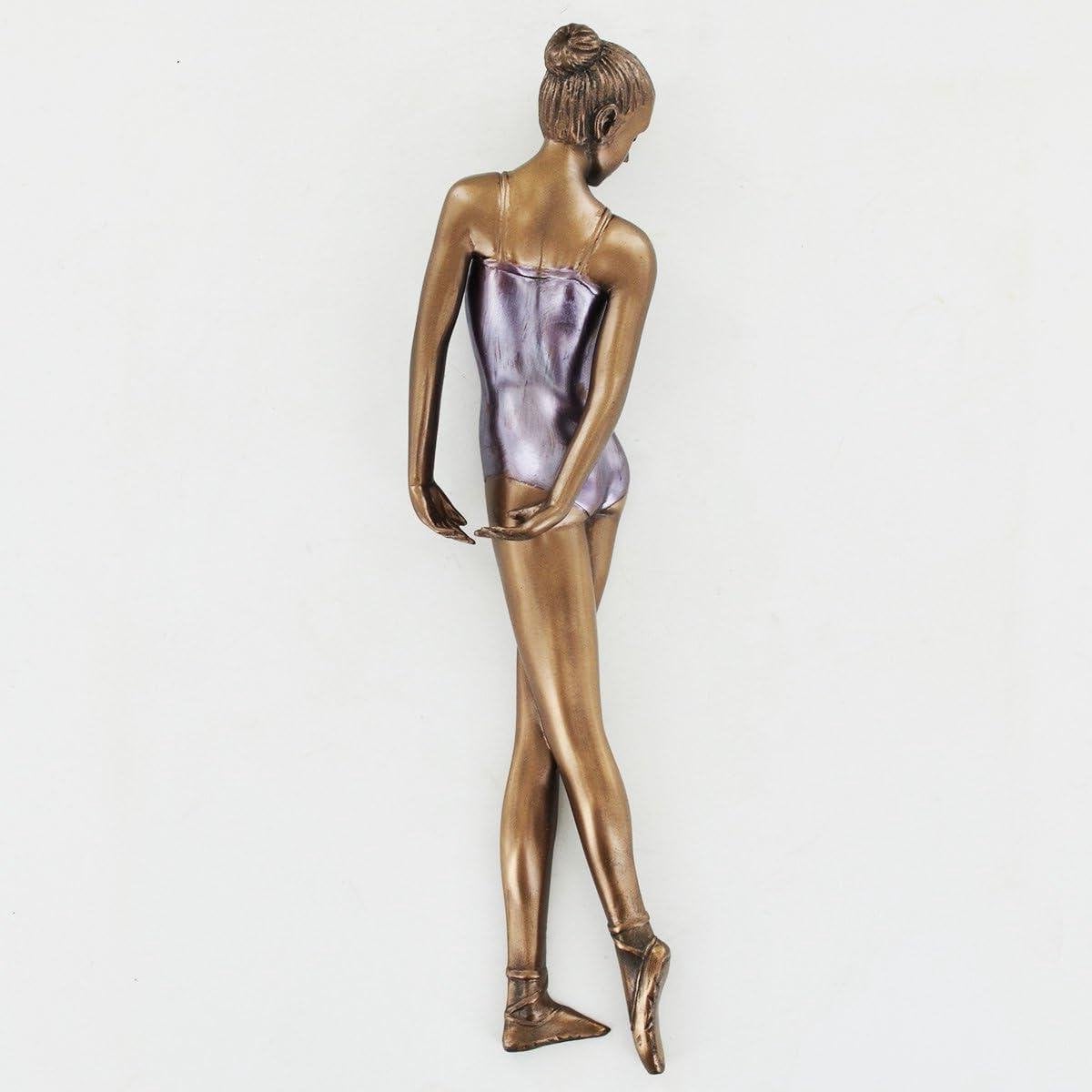 Ballet Muurdecoratie Dans Sculptuur Koud Gecast Brons Multicolor Hoogte: 25 cm