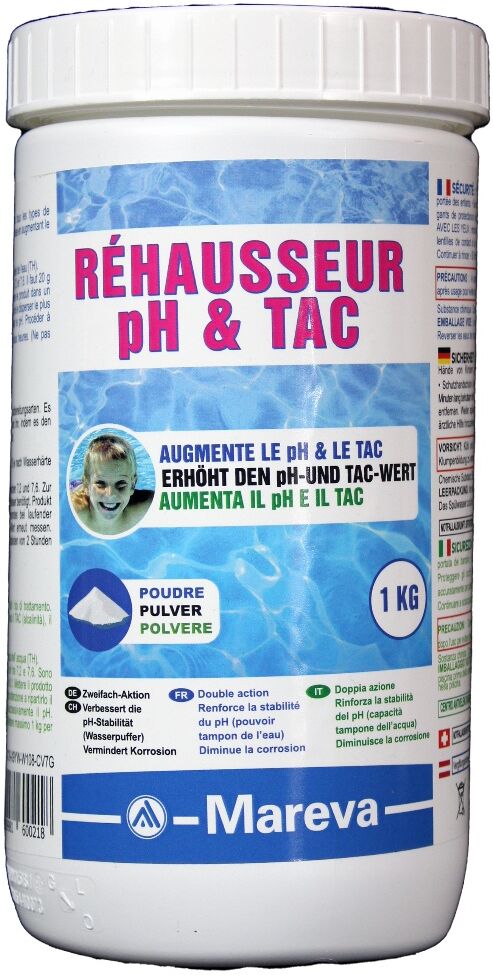 Traitement Mareva réhausseur pH et TAC REVA-PLUS pH+ double action 1Kg