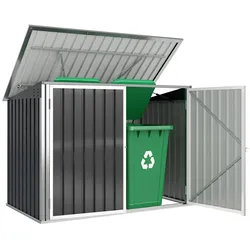 MÜLLTONNENBOX Verzinkter-Stahl Dunkelgrau