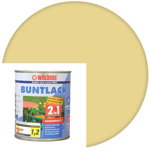 Wilckens Lackfarbe 2 in 1, Buntlack, 0,75l, hellelfenbein RAL 1015, innen & außen, seidenmatt